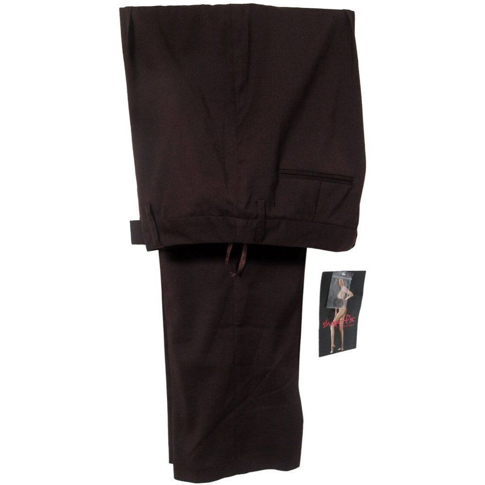 Shape fx Figure Flattering Career Dress Pants Deep Wine No Pockets Sz 16 NEW